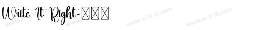 Write It Right字体转换